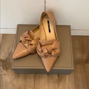 Zara patent leather flats with bows